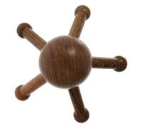 BESTOMZ Handheld Wooden Scalp Massager Five Claw Design for Stress Relief and Improved Motor Function, Beige Colour Round Corners, for Relaxation and Scalp Care