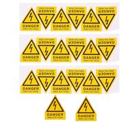 BESTOMZ High Voltage Safety Warning Stickers Weather Resistant 20pcs Triangle Shaped Adhesive Pvc Labels Easy Installation for Electrical Equipment for High Voltage Areas