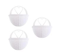 BESTOMZ Indoor Hanging Plastic Flower Basket Set 3Pcs Simulated Rattan Effect Hook Mounts Sturdy Wall Planters for Home and Office