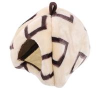 BESTOMZ Large Beige Plush Hamster Hanging Hammock Warm Sleeping Bed for Guinea Pigs and Small Pets, Four-season Insulated Hideout Cage Accessory