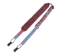 BESTOMZ Leather Ukulele Strap Belt Double J Hooks Adjustable Shoulder Strap for Guitar No Drill Required for Live Performances and Beginners Random Color