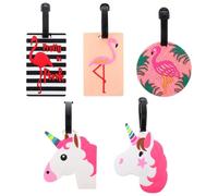 BESTOMZ Luggage Tags Practical Labels 5pcs with Strap Connector PVC for Easy to Identify Luggage Suitable for Backpack and Travel Use