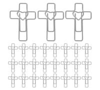BESTOMZ Metal Cross and Heart Shaped Paper Clips Decorative Fasteners 100pcs Silver with Longevity and Paper Management Features for Bible Study Supplies and Office Use for Giftgiving
