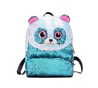 BESTOMZ Mini Sequin Backpack Panda Shoulder Bag Pu Blue