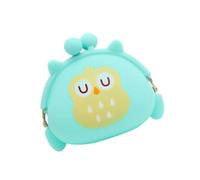 BESTOMZ Mini Silicone Coin Purse Owl Shape Kawaii Cartoon Wallet in Green, Soft Silicone Gel Material to Store Small Items and Cards, Gift for Everyday Use