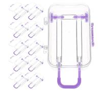 BESTOMZ Mini Suitcase Candy Packaging Boxes 12pcs Party Favor Boxes Easy-to-open Clasp, Stylish Purple Ps Material, Reusable for Celebration and Event Planning
