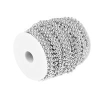 BESTOMZ Mm Faux Pearl Beads Strand Silver Colour Shiny Decorative Plastic and Resin Pearl Beads Garland for Jewellery Making and DIY Crafts to Enrich Flower Arrangements or Bedrooms