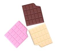 BESTOMZ Notepad Set with Smooth Writing Paper Chocolate-shaped 3pcs and Decorative Desk Item, Pads Cute Small Pocket Notebooks in Assorted Colours for School and Office
