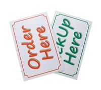 BESTOMZ Order Here and Pick up Here Signs Pvc Notification Sticker for Offices and Restaurants, 9 X 6 Inch Vinyl Decal, Easily Visible from A Distance, Attention Catching Label for Indoor