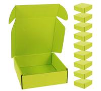 BESTOMZ Packaging Boxes Carton Corrugated Double-Sided Green 10pcs 15x15x5cm for Online Shopping and Business Mailing
