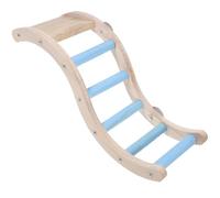 BESTOMZ Parrot Climbing Rope Ladder for Cage, Blue Wooden Bird Ladder Chewing Plaything, Budgerigar Cage Accessory for Claw Grinding and Swinging
