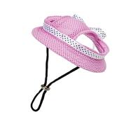 BESTOMZ Pet Summer Hat Sun Protection Hat Adjustable Strap Mesh Cloth with Ear Holes 6.68x6.68x0.20inch for Photo Shoot Puppies and Small Pets