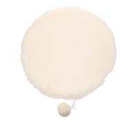 BESTOMZ Pet Warm Mattress Cat Sleeping Cushion round 40cm Plush Faux Rabbit Soft Cozy Cat Bed for Indoor Use in Cream White