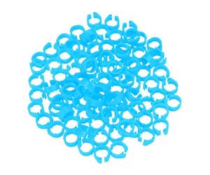 BESTOMZ Pigeon Identification Foot Rings Bird Foot Bands Plastic Blue 100 Pcs for Visually Appealing Separating Hatches Cockatiels and Parakeets for Bird Spotting