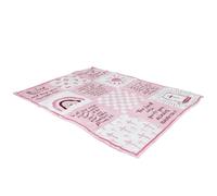 BESTOMZ Pink Baptism Blanket for Girl with Gold Scripture Blessings