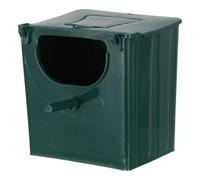 BESTOMZ Plastic Bird Nest Box for Budgie and Finch with Ventilated Nesting Design and External Hanging Perch, Green Indoor and Cage Mounted Bird Breeding Box 13.20x13.00x10.50cm