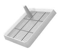 BESTOMZ Plastic Dog Toilet Tray Small 38x31cm with Splash Guard, Thickened Puppy Training Potty for Indoor Household Use, Low Entry Mesh Pet Pee Pan for Corgi and Small Breeds