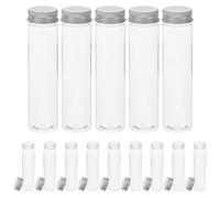 BESTOMZ Plastic Test Tubes Pet Material with Flat Bottom 110ml Capacity 20pcs with High Temperature Resistance and Visibility, for Item Packaging and Decoration