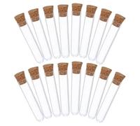 BESTOMZ Plastic Test Tubes Versatile Lab Tubes 40 Pieces with Cork Stoppers Sturdy Plastic Sample Vials and Storage for Creative Projects and Crafts for Scientific Experiments