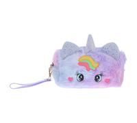 BESTOMZ Plush Unicorn Pencil Case for Students Purple | Cute Cartoon Design, Wrist Strap Carry, for Pens Pencils and Small Cosmetics at Home
