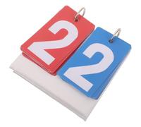 BESTOMZ Poker Card Game Scorekeeper Flip Counter for Indoor Matches | No-fade Numbers, High-contrast Fonts, Red and Navy Team Distinction, Coated Paper with Metal Rings