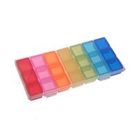 BESTOMZ Portable with Pill Case Container Tablet Rainbow Colorful Detachable Compartments Organising for Daily Medication and Vitamins, for Travel and Everyday Use