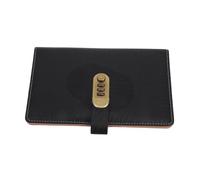 BESTOMZ Pu Leather Check Binder with Combination Lock for Business and Personal Use, Sturdy and Portable Design, Holds 48 Checks and 24 Cards, for Office and Meetings in Black