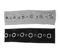 BESTOMZ Punk Hollow out Eyelets Elastic Headbands Breathable and Stretchy 2pcs Wide Rim Cloth Hair Bands Casual Accessories for Women for Concerts and Special Occasions
