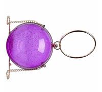 BESTOMZ Purple Pvc Crossbody Bag with Chain for Women, Moderate Capacity Box-shaped Shoulder Purse, Stylish All-match Design Suitable for Evening and Casual Use Random Color
