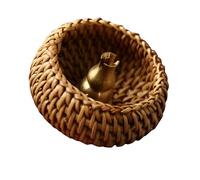 BESTOMZ Rattan Incense Stick Holder with Ash Catcher Tray, Handmade Brown Incense Burner Dish Stand for Desk Or Meditation, Portable and Functional to Reduce Bad Odour