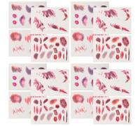 BESTOMZ Realistic Scar Sticker Temporary Tattoos 16 Sheets Wound Styles and Bruise Designs, Red Tattoo Paper for Halloween Holidays and Zombie Makeup Prank Accessories