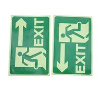 BESTOMZ Reflective Glow in the Exit Stickers 2Pcs, Floor Guide Stickers for Emergency Fire Exit and Directional Safety, Self-Adhesive Luminous Door Signs for Workplace Use