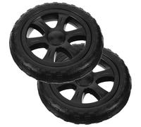 BESTOMZ Replacement Heavy Duty Folding Grocery Cart Wheels 6 Inch Pattern for Utility Carts and Indoor Outdoor Use 2Pcs Stair-Climbing Trolley Wheels