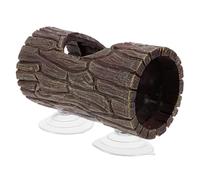 BESTOMZ Reptile Suction Cup Hideout Tree Hole Shelter for Lizard Habitat Tank, Climbing Terrarium Decor with Poly Resin Wood Texture, Aquarium Cave Hideout for Geckos and Small Reptiles