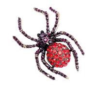 BESTOMZ Retro Red Spider Brooch Pin with Rhinestones, Alloy Material, Stylish Accessory for Daily Use and Matching Suit, Trendy Spider Shaped Design for Women