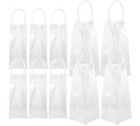BESTOMZ Reusable Multi-function Handheld Bags Pvc Portable with Handles 10pcs Wine Bottle Bags for Christmas and Party Wrapping