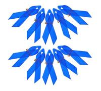 BESTOMZ Ribbon Polyester and Metal Material 100pcs Satin Safety Pins Blue Quick Attachment and Removal for Domestic Violence Awareness for Present Wrapping and Clothing Embellishments