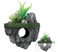 BESTOMZ Rock Cave Fish Tank Ornament Floating Aquarium Decoration Hideout Shelter Artificial Stone for Small Fish and Turtles 2.8 Inch