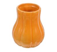 BESTOMZ Rustic Ceramic Pumpkin Utensil Crock for Kitchen Counter with Effortless Cleaning and Decorative Plant Pot Element, for Halloween and Thanksgiving Celebrations, Autumn Fall Pumpkin