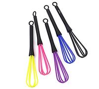 BESTOMZ Silicone Whisk Set of 3 - Stainless Steel Silicone Kitchen Utensils for Blending, Whisking