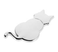 BESTOMZ Silver Metal Cat Sticker 3D Backview Cute Car Badge Waterproof Versatile Application Unique Design for Car Exterior Decoration Motorcycle