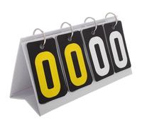 BESTOMZ Small Flip Scoreboard 4-digit Tabletop Scorekeeper for Billiards Basketball Volleyball Tennis Sports Games, Portable Black and Yellow Plastic Flip Scoreboard for Students