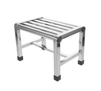 BESTOMZ Small Step Stool Stainless Steel Metal Stool Chair Silver Safe and Stable Easy to Clean Suitable for Seniors and Boys and in Kitchen or Balcony