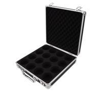 BESTOMZ Snooker Black 8 Ball Case, Billiard Ball Storage Tray, Aluminum Plastic Metal Carrying Box with Padded Compartments and Handle for Serious Players, Professional Matches, Black
