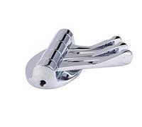 BESTOMZ Solid Metal 180°Swivel Hook Heavy Duty Folding Swing Arm Triple Coat Hook with Multi Three Foldable Arms Towel/Clothes Hanger for Door Bathroom Kitchen Garage Wall Mount (Silver)