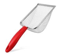 BESTOMZ Stainless Steel Cat Litter Scoop with 3.8x3.8mm Mesh Sifter Red Pet Litter Scooper for Sturdy Mesh Shovel for Cats and Kittens