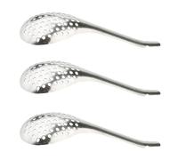 BESTOMZ Stainless Steel Caviar Spoons Egg White Separator Strainer Spoon Set with Mirror Polishing 3 Pcs for Kitchen and Restaurant Use