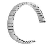 BESTOMZ Stainless Steel Elastic Watch Strap with Curved Ends, 14mm Engineer Style Metal Replacement Band Offering Flexible Comfort and Fits Tight Spaces for Men and Women in Professional