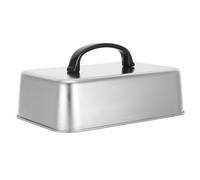 BESTOMZ Stainless Steel Steak Lid 22.20x14.60x6.60cm Rectangular Grill Food Cover with Ergonomic Handle, Locks in Moisture and Effortless Cleaning for Outdoor Bbq and Restaurant