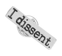 BESTOMZ Stylish Letter Brooch Pin with I Dissent Letters Silver Alloy Chic Unique Collar Decoration Gift for Women Suit